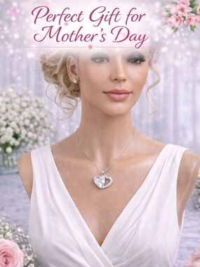 Elegant Heart Birthstone Necklace | Double Heart Pendant | Mother’s Day Gift
